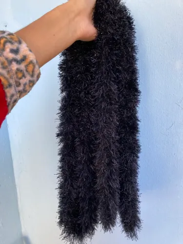 Cachecol Preto com Brilho, 2m