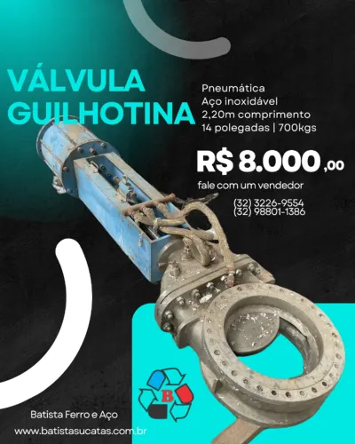 Válvula guilhotina pneumática