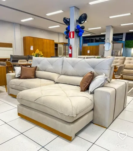 SOFÁ RETRATIL RECLINAVEL 2,50 ESPUMA D33 MOLAS ENSACADA 