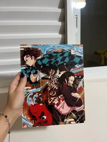 placa de madeira decorativa de Demon Slayer 