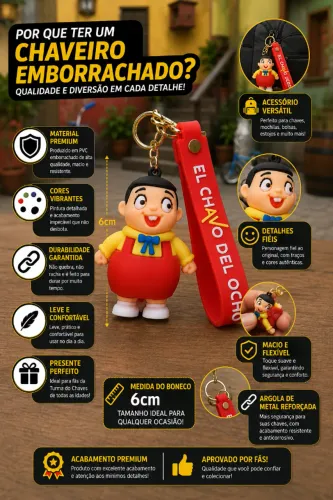 Chaveiro Nhonho Turma do Chaves Tamanho 6cm NOVO