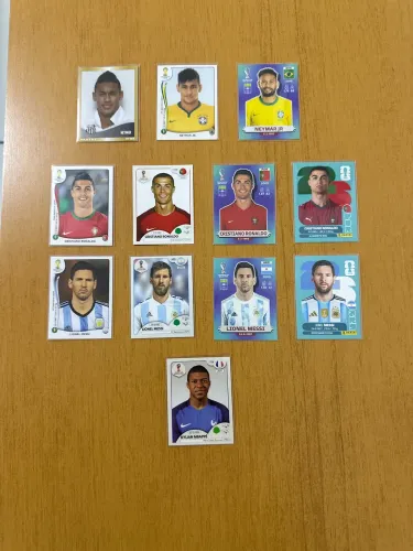 Figurinhas Copa - Craques Messi CR7 Neymar