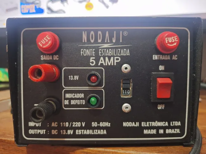 Fonte NODAJA estabilizadora 5 AMP NODAJI 220V OU 110V PARA 12V