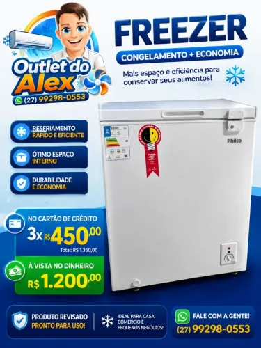 Freezer horizontal 100 litros- Philco- Novo