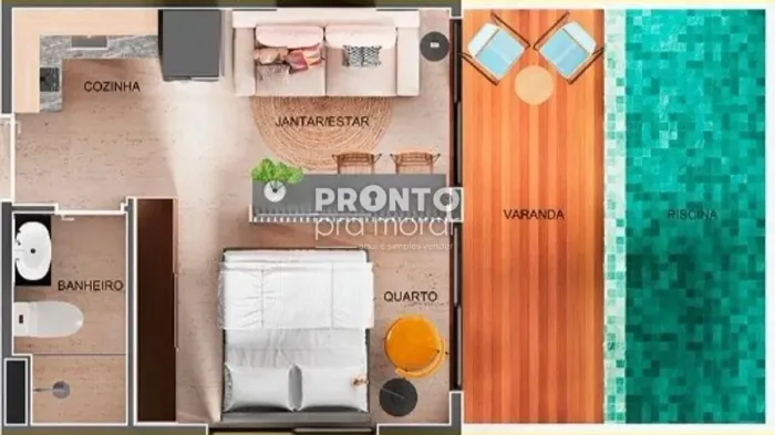 Flat com 1 quarto em Porto de Galinhas