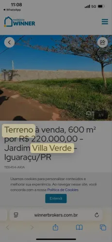 Terreno villa verde 
