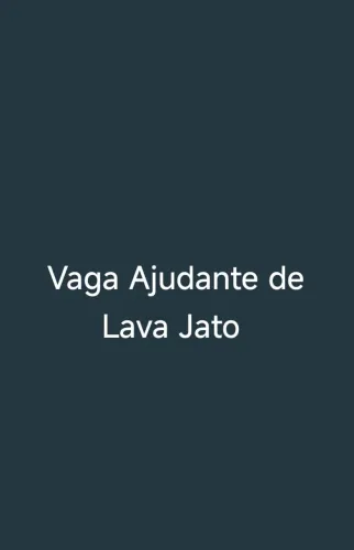 Vaga emprego lava jato