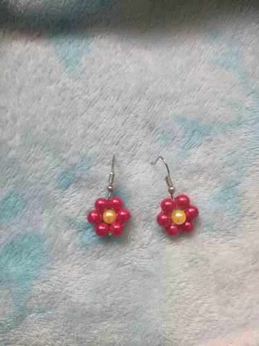 2 Par de Brinco de flor artesanal