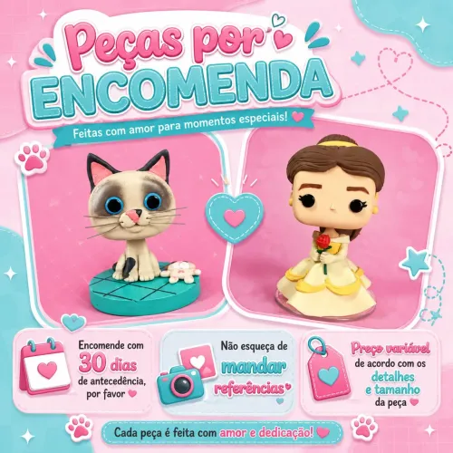 Personalizados em biscuit Pets e personagens