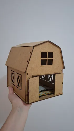 Casinha MDF para pequenos pets ou brinquedos