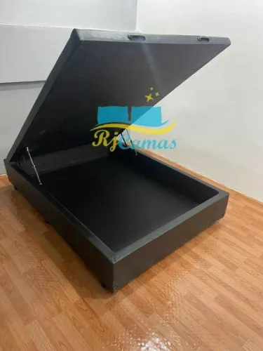 Cama Box Baú Casal Blindada 138x188 Corino ou Suede