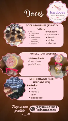 Faço salgados , doces e bolo faço de tudo parado seu evento ou festa