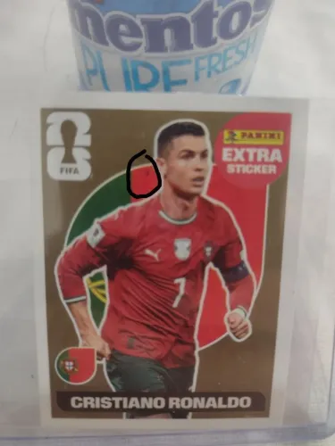 Figurinha copa do mundo 2026 dourada Cristiano Ronaldo Extra sticker