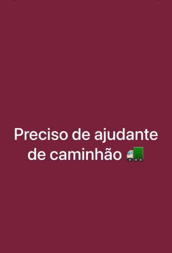 Vaga pra ajudante de caminhão
