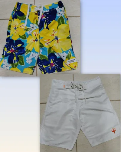 Bermudas Abercrombie & Fitch e Osklen Surfing (kit de duas bermudas) 