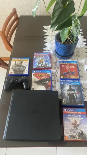 PS4 SLIM 1 TB + CONTROLE + JOGOS