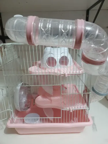 Casa para Hamster de 2 Andares com Escorregador e Tubos