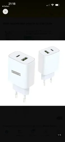 Carregador Turbo usb c + usb a Taschibra 