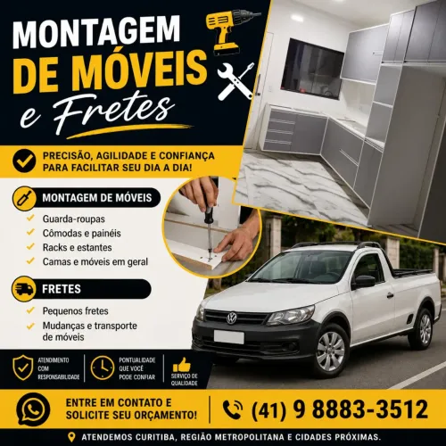 MONTADOR DE MÓVEIS E FRETES | ATENDIMENTO RÁPIDo