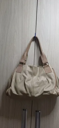 Bolsa de ombro grande bege