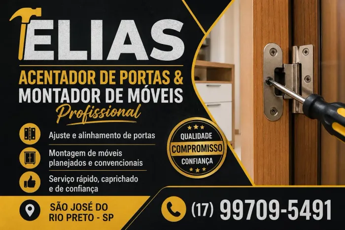Montador de móveis, Acentador de portas e reparos em armários e guarda roupas