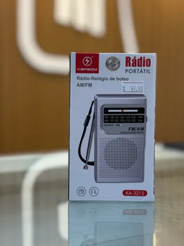 Radio Analogico AM e FM Pilha e Recarregavel 2 em 1
