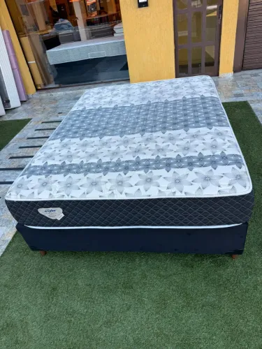 Cama box Casal ECOFLEX SEMINOVA BASE BOX + COLCHÃO - Entrego! 