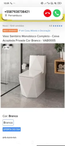 Vaso sanitário monobloco 