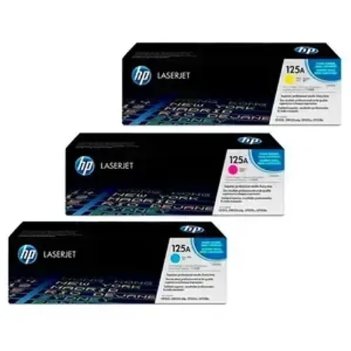 Cartucho toner HP 125A amarelo cyan e magenta