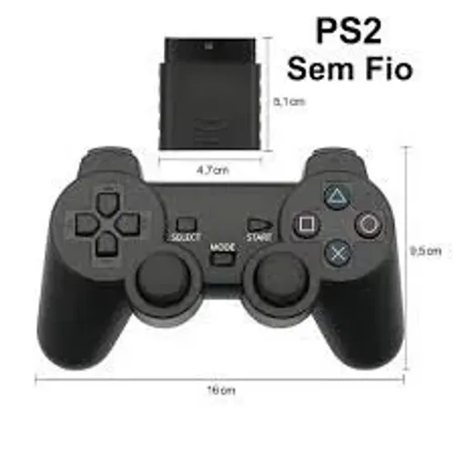 Controle Para Ps2 Sem Fio Joystick Manete 