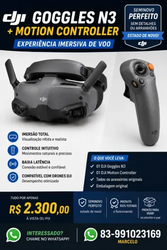 DJI GOGGLES N3 + DJI MOTION CONTROLLER ? SEMINOVO