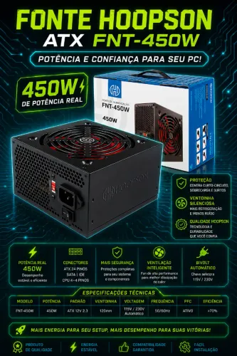 Fonte Hoopson ATX FNT-450W
