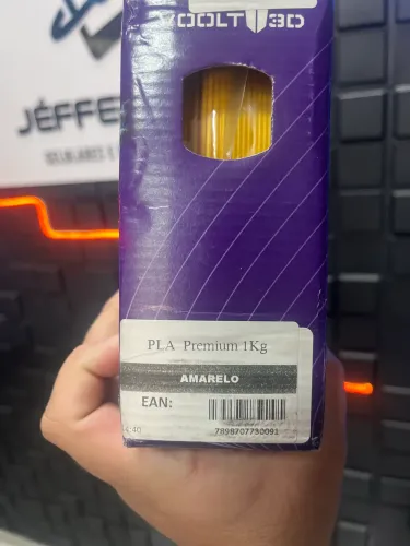 Filamento PLA Premium Amarelo para impressora 3D 1Kg