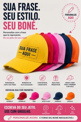 Bonés Personalizados do seu jeito e com a sua cara ?