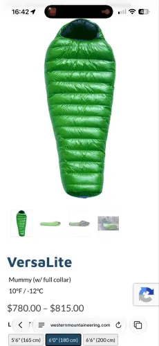 Saco de dormir Ultralight Western Mountain Versalite