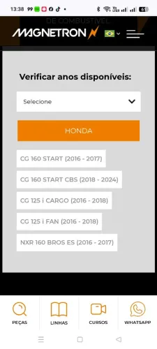 Refil de bomba combustível Magnetron Cg Start 160/ Nxr Bros 160/ Cg 125i  Fan e Cargoi 