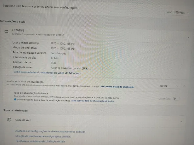 Monitor gamer 165  Hertz 