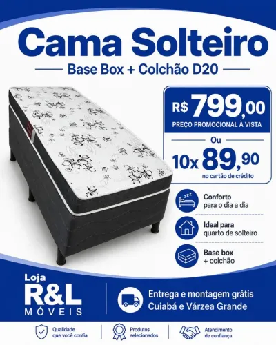 Cama De Solteiro Na Promoção/Ponta Entrega Loja RL Moveis