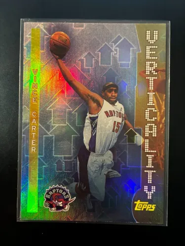 Vince Carter Holográfico Insert Topps Verticality Card NBA Carta Colecionador Raptors