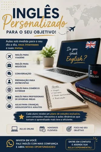INGLÊS PERSONALIZADO PARA O SEU OBJETIVO;