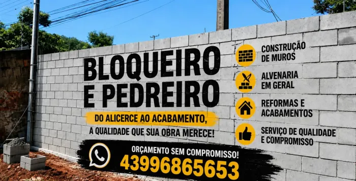 Bloqueiro e pedreiro 