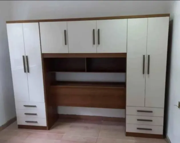 GUARDA ROUPA CASAL MODULADO 6 GAVETAS E CABECEIRA BAÚ