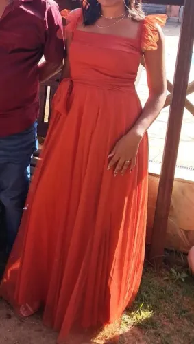 Vestido madrinha na cor terracota,usado uma única vez.