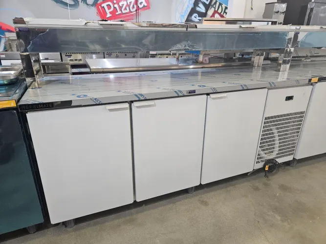 balcão inox refrigerado com condimentadora 2m - novo