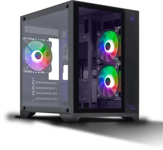 Gabinete Gamer Mancer CV100 Purple Edition, Mid-Tower, Lateral De Vidro, Com 3 Fans, Preto