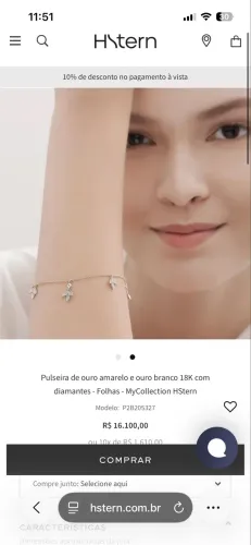Pulseira H.Stern Folhas - Ouro 18K com Diamantes