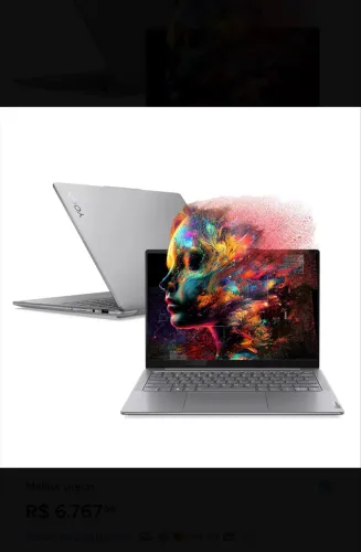 Notebook Lenovo Yoga Slim 7i Intel Core Ultra 5 16gb 512gb SSD Win11 Tela 14" 83GM0003BR