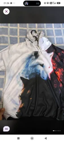 Moletom lobo personalizado GG como capuz