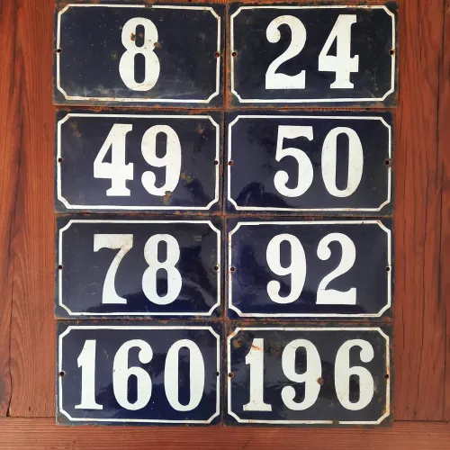 Placa esmaltada , vintage estilo europeu n° de casa ( unidade)