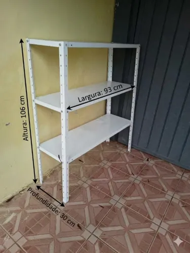 Prateleira De Metal Branca 3 Níveis - Organizadora / Multiuso